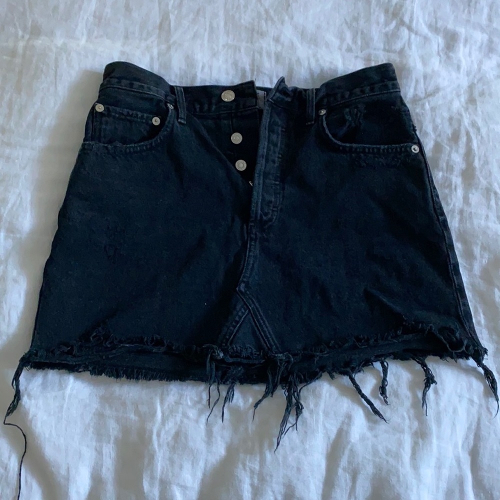 Black Denim Skirt